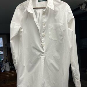 Lauren Women’s button up white blouse